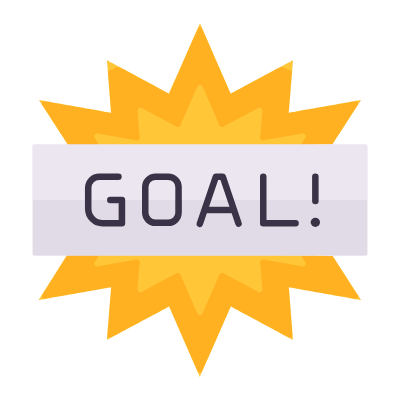Goal Sign, Animated Icon, Flat