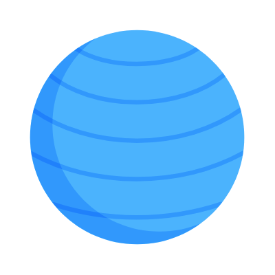 Fitness Ball, Animated Icon, Flat