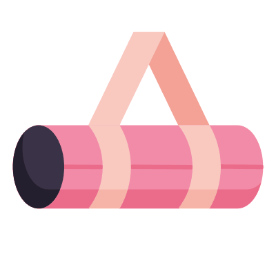 Yoga Mat Strap, Animated Icon, Flat