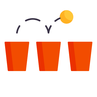 Pong Cups, Animated Icon, Flat