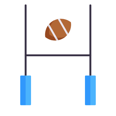 Rugby Posts, Animated Icon, Flat