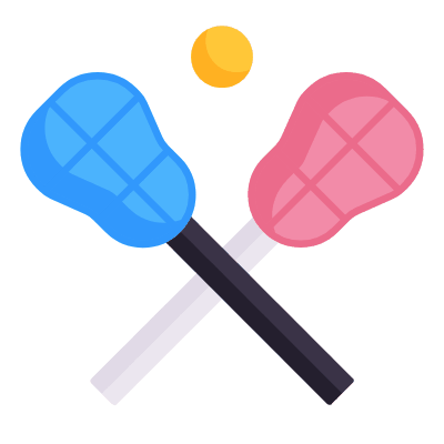 Lacrosse sticks, Animated Icon, Flat