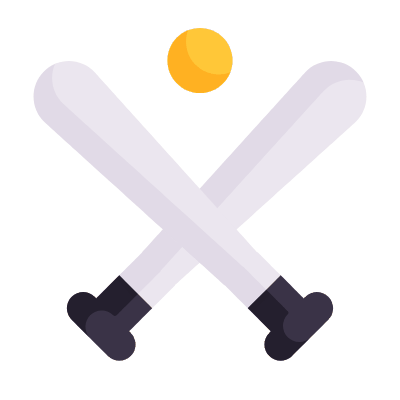 Baseball Bats, Animated Icon, Flat