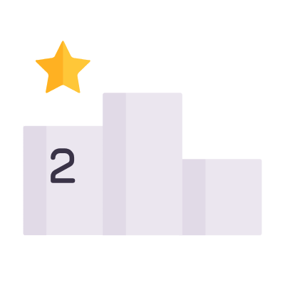 Podium Second, Animated Icon, Flat