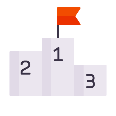 Podium Flag, Animated Icon, Flat