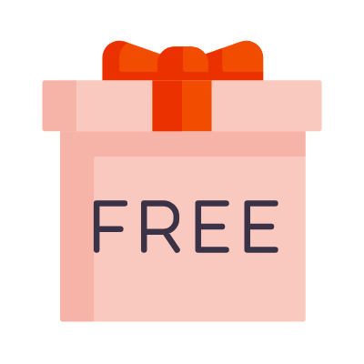 Gift Free, Animated Icon, Flat