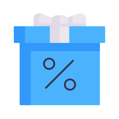Gift Percent, Animated Icon, Flat