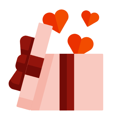 Love Gift, Animated Icon, Flat
