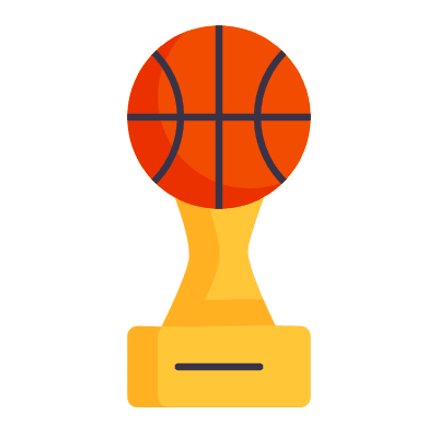 Statuette Basketball, Animated Icon, Flat