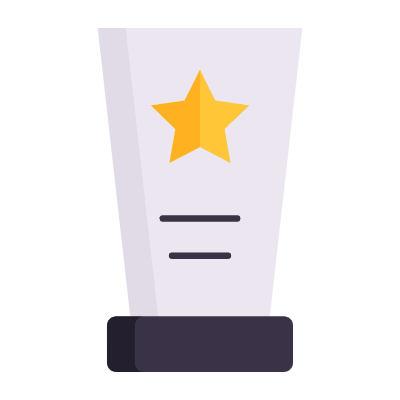 Statuette Star, Animated Icon, Flat