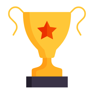 Trophy Ornate, Animated Icon, Flat