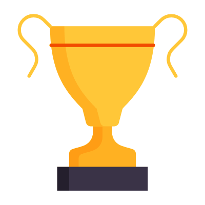 Trophy Ornate, Animated Icon, Flat