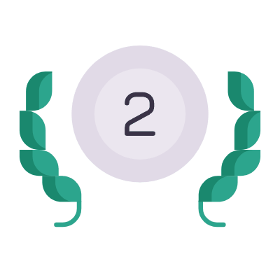 Medal Second Place, Animated Icon, Flat