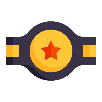 Champion Belt, Animated Icon, Flat