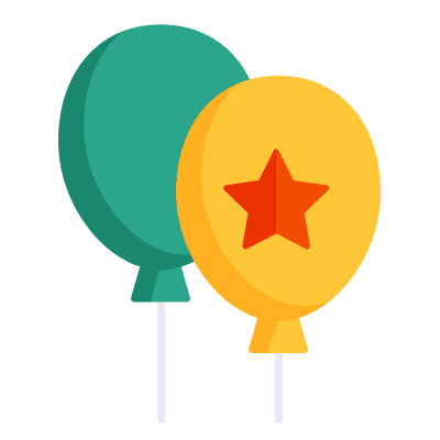 Balloons Star, Animated Icon, Flat