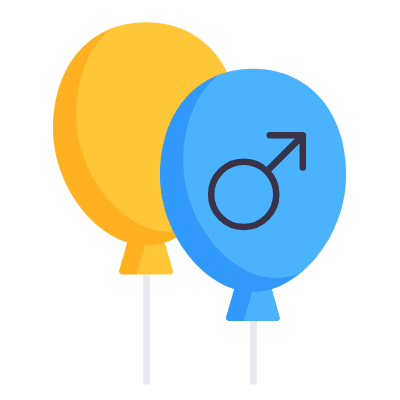 Balloons Male, Animated Icon, Flat