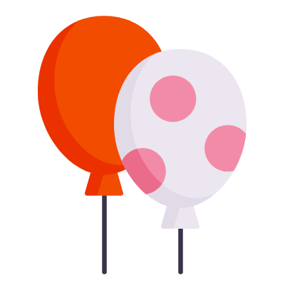 Balloons Dots, Animated Icon, Flat