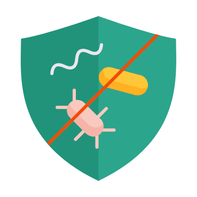 Shield Antibacterial, Animated Icon, Flat