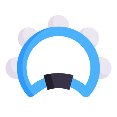 Tambourine, Animated Icon, Flat