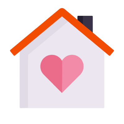 House Heart, Animated Icon, Flat