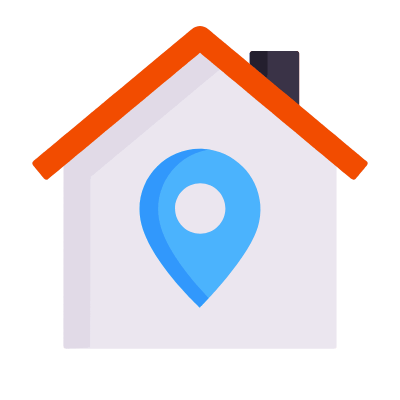 House Location Pin, Animated Icon, Flat