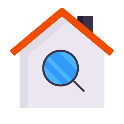 House Magnifier, Animated Icon, Flat