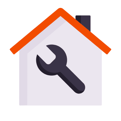 House Wrench, Animated Icon, Flat