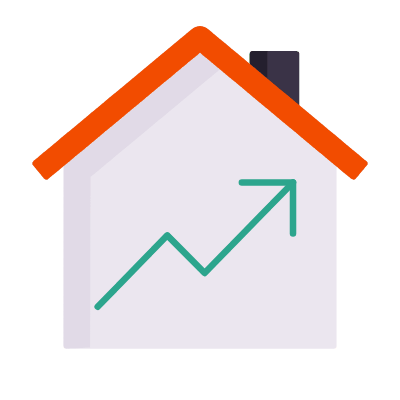 House Growth, Animated Icon, Flat
