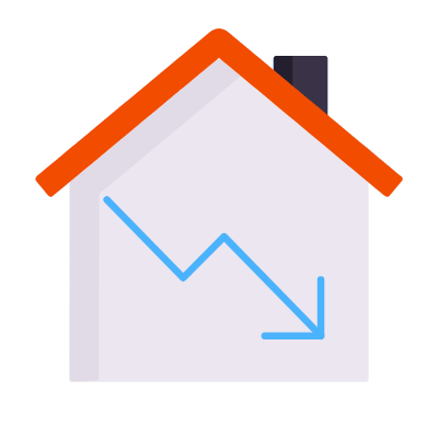 House Decline, Animated Icon, Flat