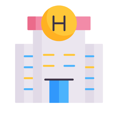 Hotel, Animated Icon, Flat