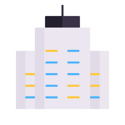 Building Office, Animated Icon, Flat