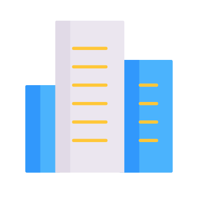Buildings City, Animated Icon, Flat