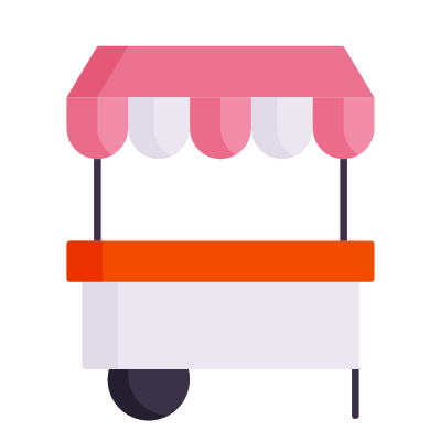 Food Cart, Animated Icon, Flat