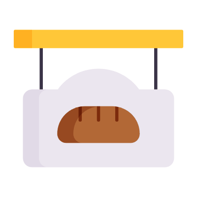 Bread Sign, Animated Icon, Flat
