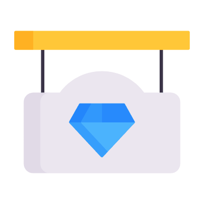 Diamond Sign, Animated Icon, Flat