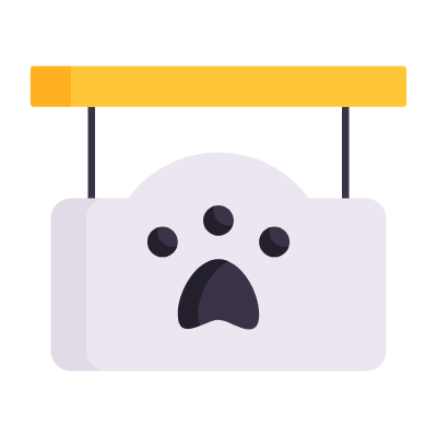 Pet Sign, Animated Icon, Flat