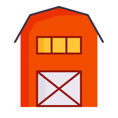 Barn, Animated Icon, Flat
