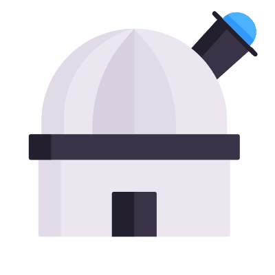 Observatory, Animated Icon, Flat