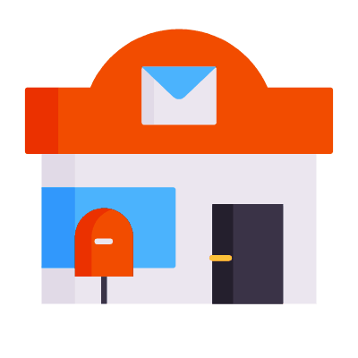 Post office, Animated Icon, Flat