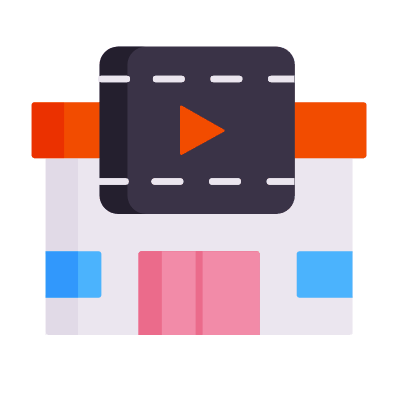 Cinema, Animated Icon, Flat