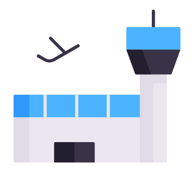 Airport, Animated Icon, Flat