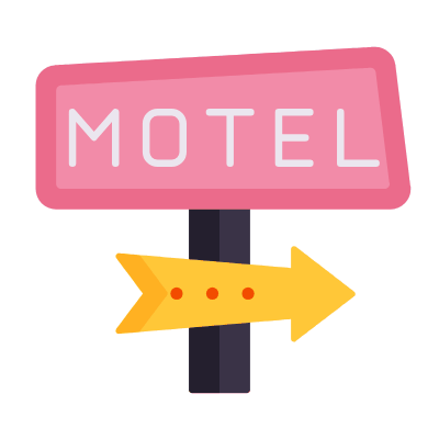 Neon Motel, Animated Icon, Flat