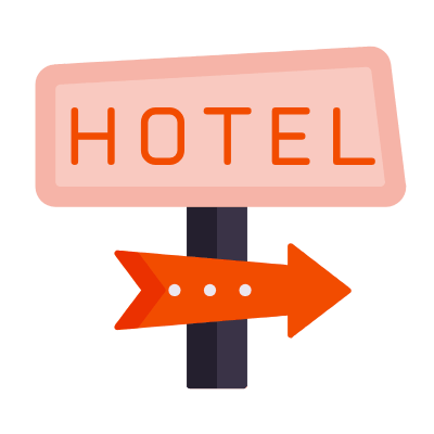 Neon Hotel, Animated Icon, Flat