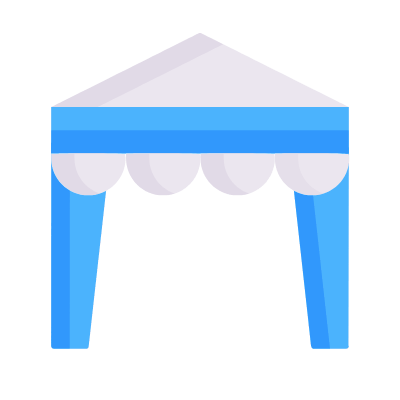 Party Tent, Animated Icon, Flat