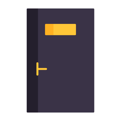 Sign Door, Animated Icon, Flat