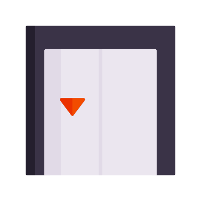Elevator Down, Animated Icon, Flat