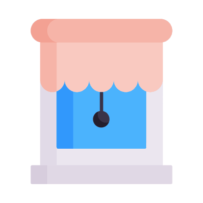 Window With Roller Blind, Animated Icon, Flat