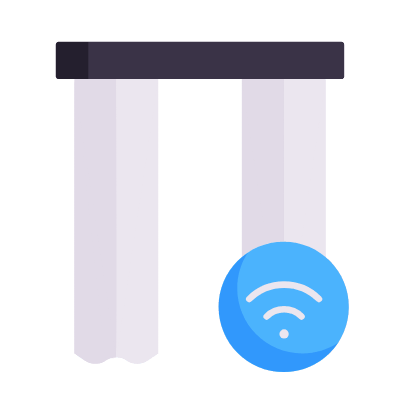 Curtains wireless, Animated Icon, Flat