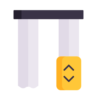 Curtains Controller, Animated Icon, Flat
