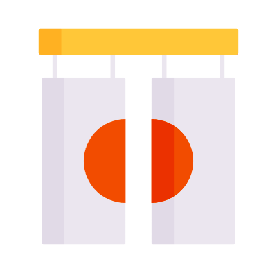 Noren, Animated Icon, Flat
